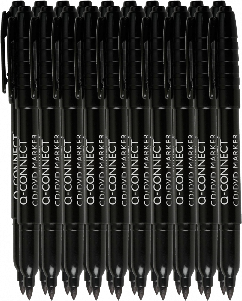 20x Marker do płyt CD i DVD Q-Connect, okrągła, 1mm, czarny