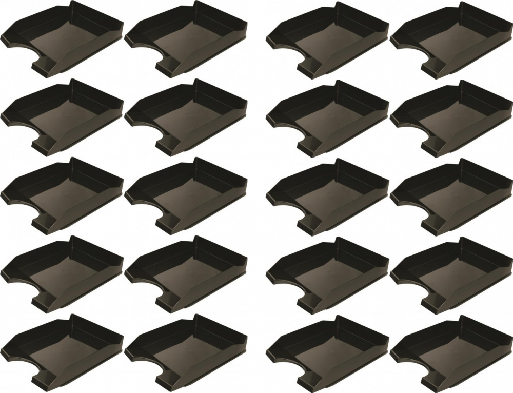 20x Półka na dokumenty na biurko Office Products, A4, plastikowa, czarny