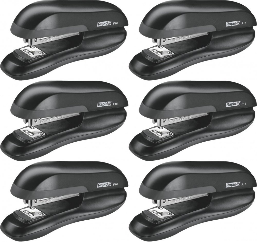 6x Zszywacz Rapid F16, do 30 kartek, czarny