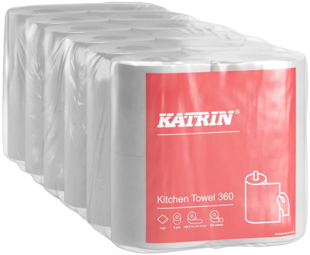 Ręcznik kuchenny Katrin Classic Kitchen 360 2467, 1-warstwowy, 12 rolek, biały