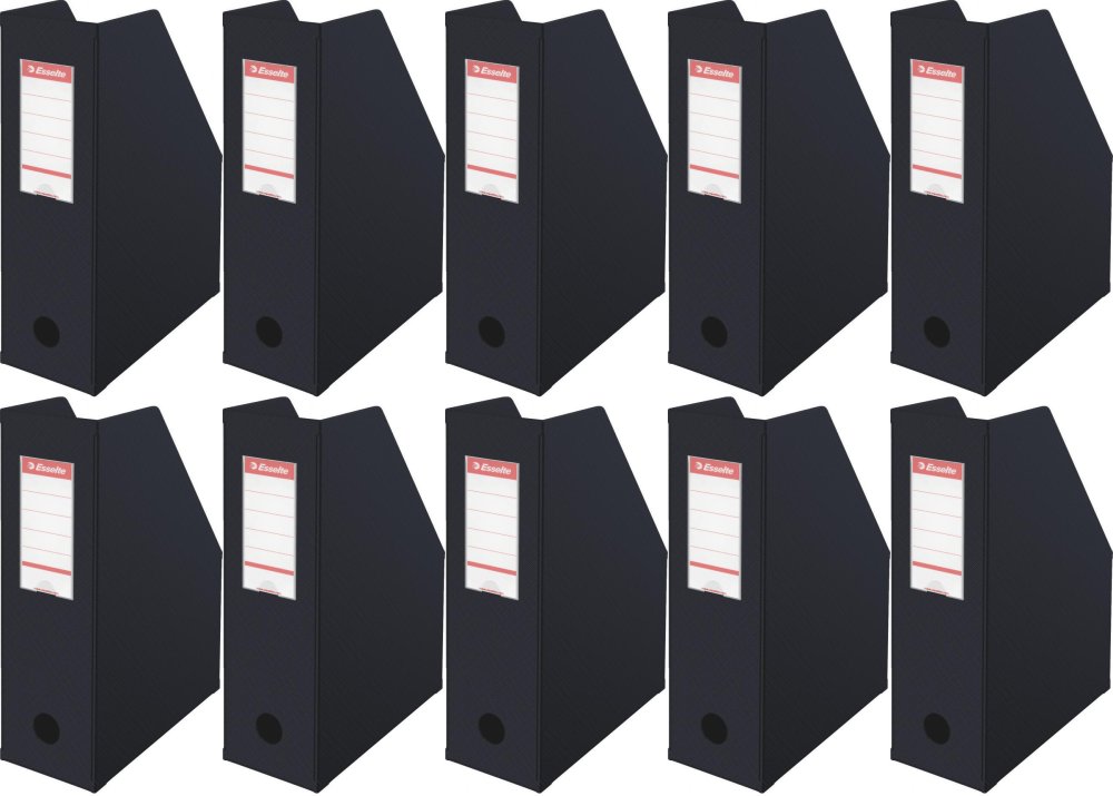 10x Organizer PCV na dokumenty składany Esselte, A4, 100mm, do 1000 kartek czarny