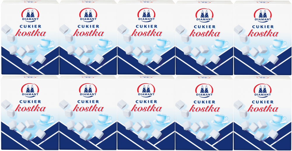 10x cukier biały Diamant, w kostkach, 0.5 kg