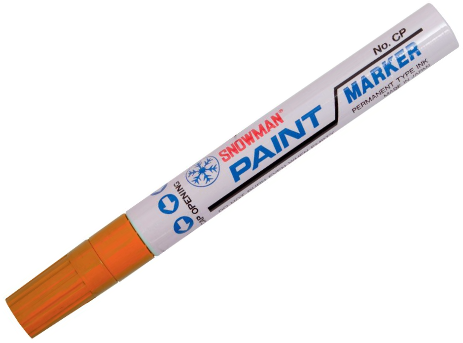 Marker olejowy Snowman, gruby, okrągła, pomarańczowy
