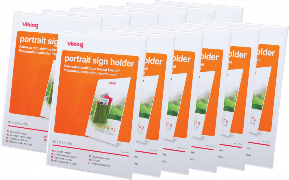 12x Stojak na prospekty Viking, A4, przezroczysty
