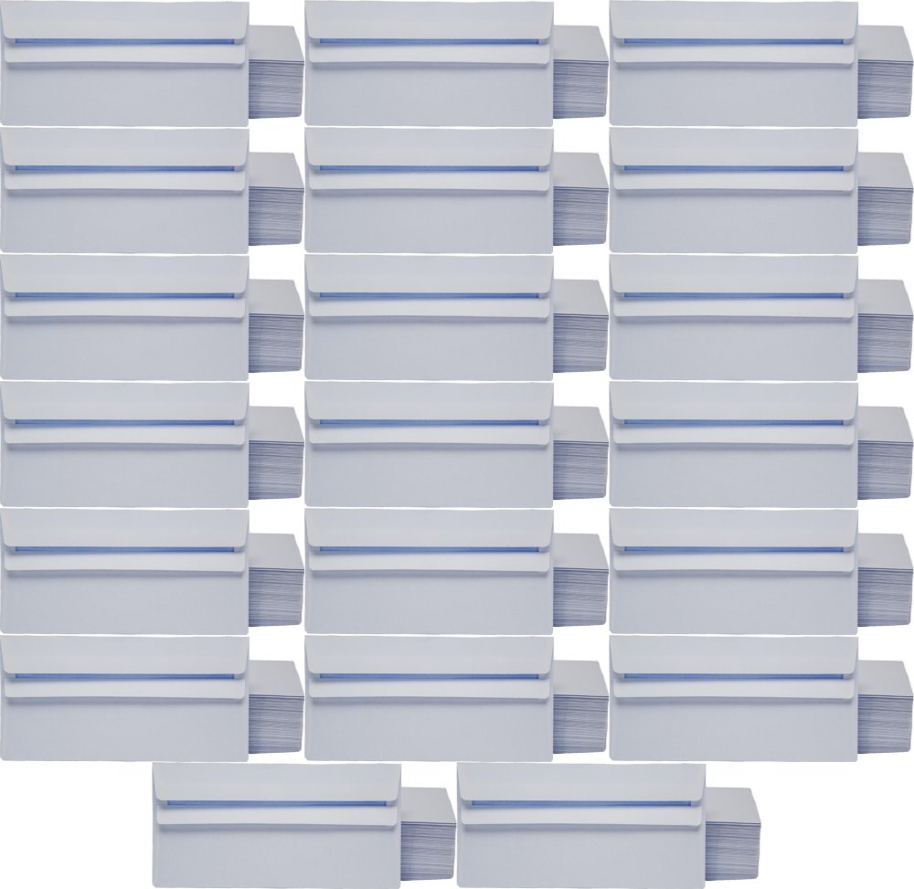 20x Koperta standardowa NC, DL, samoklejąca SK, 50 sztuk, biały