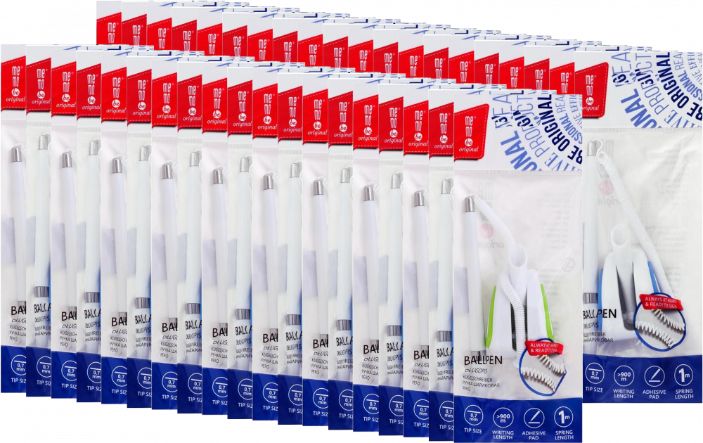 50x Długopis mocowany na sprężynce MemoBe Stilo, stojący, niebieski