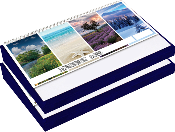 2x Kalendarz 2026 na biurko z piórnikiem Udziałowiec, 195x300mm, tygodniowy, granatowy