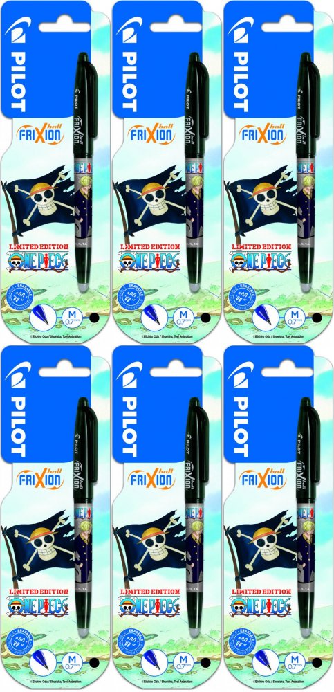 6x Pióro kulkowe wymazywalne Pilot Frixion Ball One Piece, 0.7mm, czarny