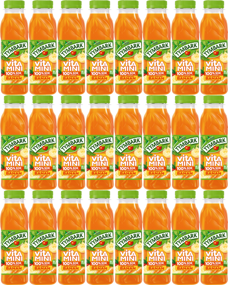 24x Sok Vitamini Tymbark, banan-marchew-jabłko, butelka PET, 0.3l