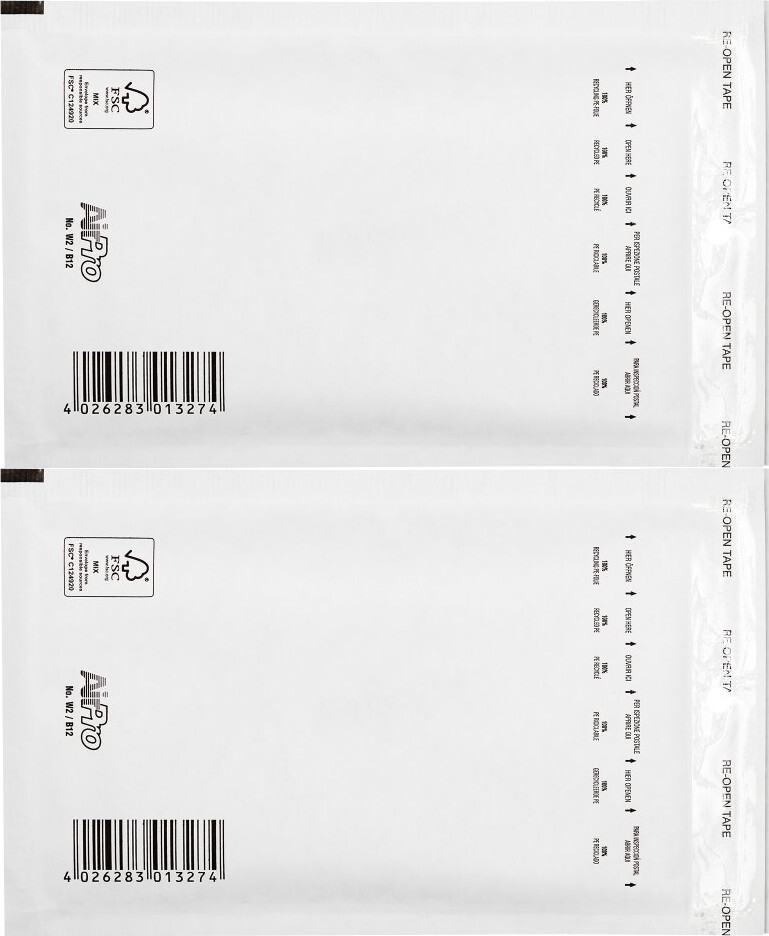 2x Koperta bąbelkowa Bong AirPro, B12, 140x225mm, 200 sztuk, biały