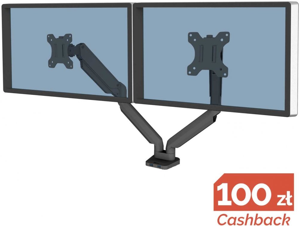 Uchwyt na 2 monitory Fellowes Platinum Series, czarny