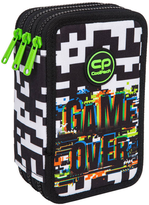 Piórnik szkolny CoolPack Jumper 3 Game Over, 3-komorowy, z wyposażeniem