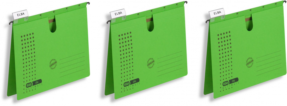 3x skoroszyt zawieszany Elba Chic Ultimate, A4, 245x318mm, 230g/m2, zielony