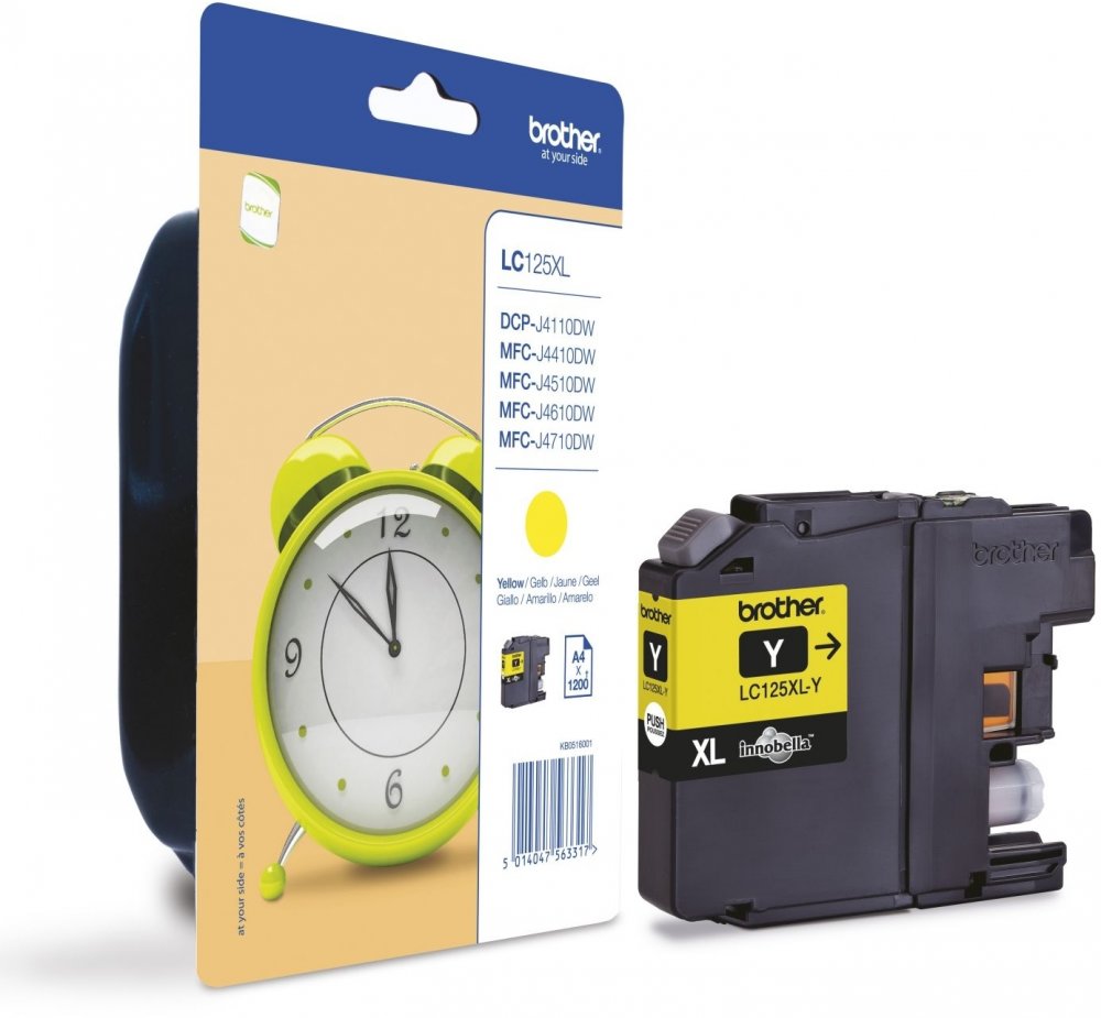 Tusz Brother (LC125XLY), 1200 stron, yellow (żółty)