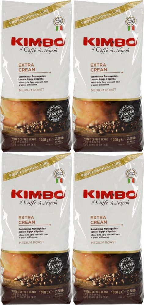 4x Kawa ziarnista Kimbo Espresso Bar Extra Cream, 1kg
