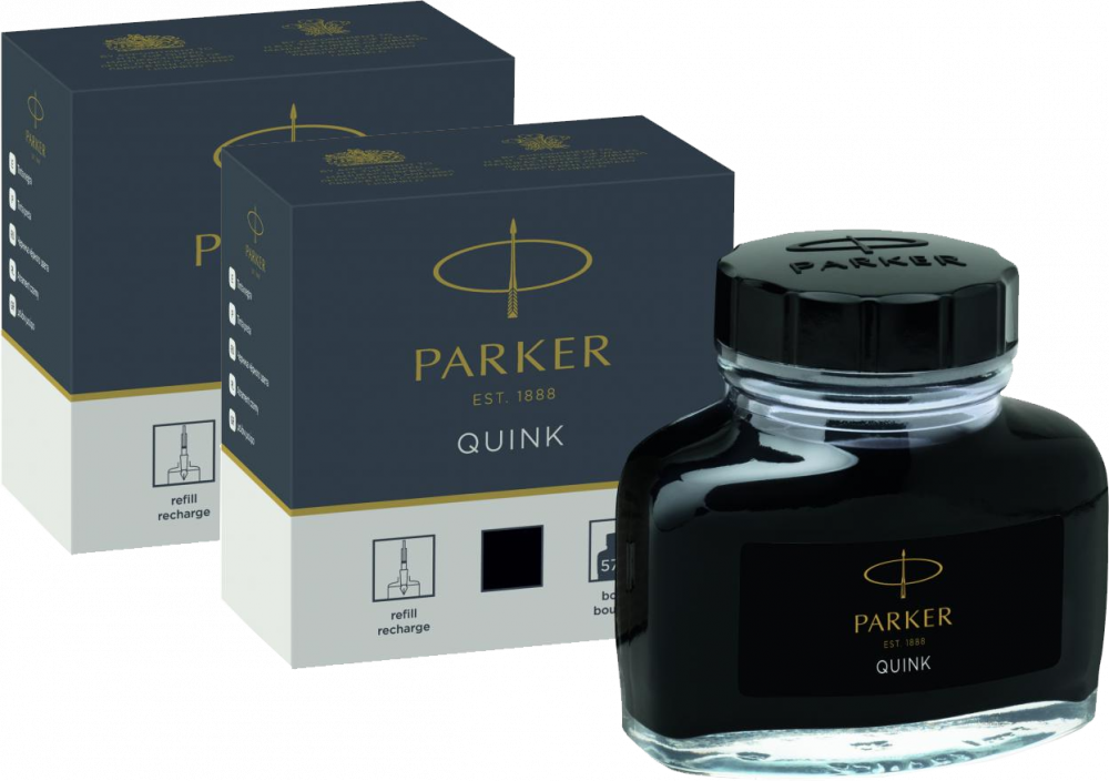 2x Atrament do pióra wiecznego Parker, 57ml, czarny