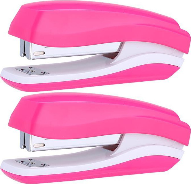 2x Zszywacz Deli Rio E0350, do 25 kartek, różowy