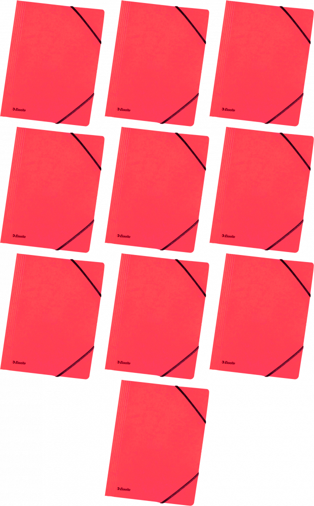 10x Teczka preszpanowa z narożną gumką Esselte, A4, 330g/m2, 4mm, czerwony