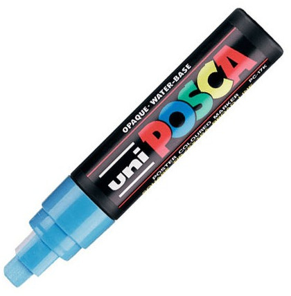 Marker Posca PC-17K, z farbą plakatową, ścięta, 15mm, jasnoniebieski