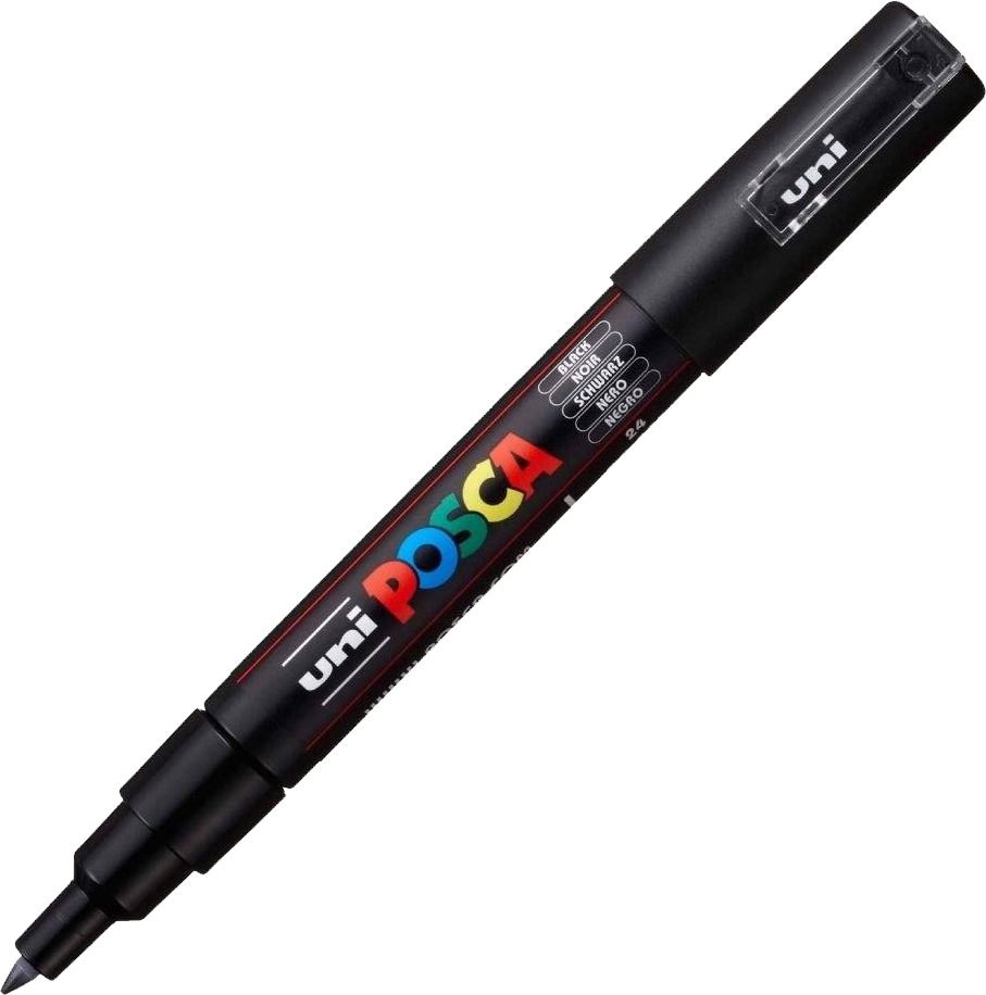 Marker Posca PC-1M, z farbą plakatową, okrągła, 0.7mm, czarny