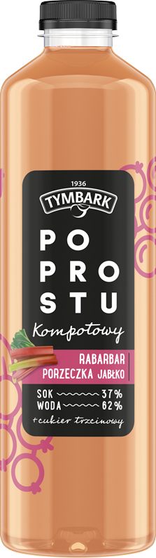Napój Tymbark Po prostu Kompotowy, rabarbar/porzeczka/jabłko, butelka PET, 1.25l