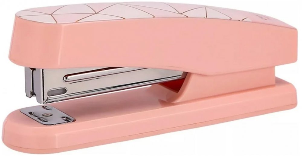 Zszywacz Deli Macaron, do 25 kartek, różowy