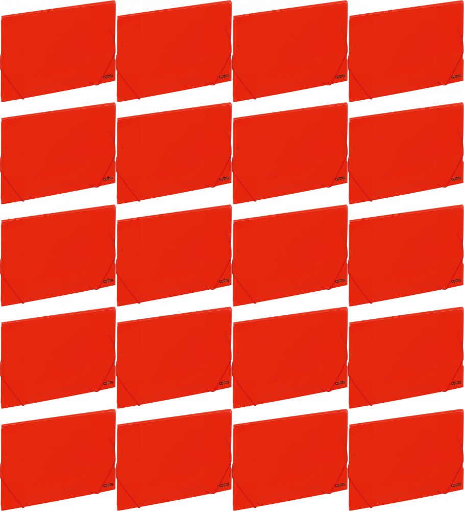 20x Teczka plastikowa z gumką Grand ZP-041, A4, czerwony