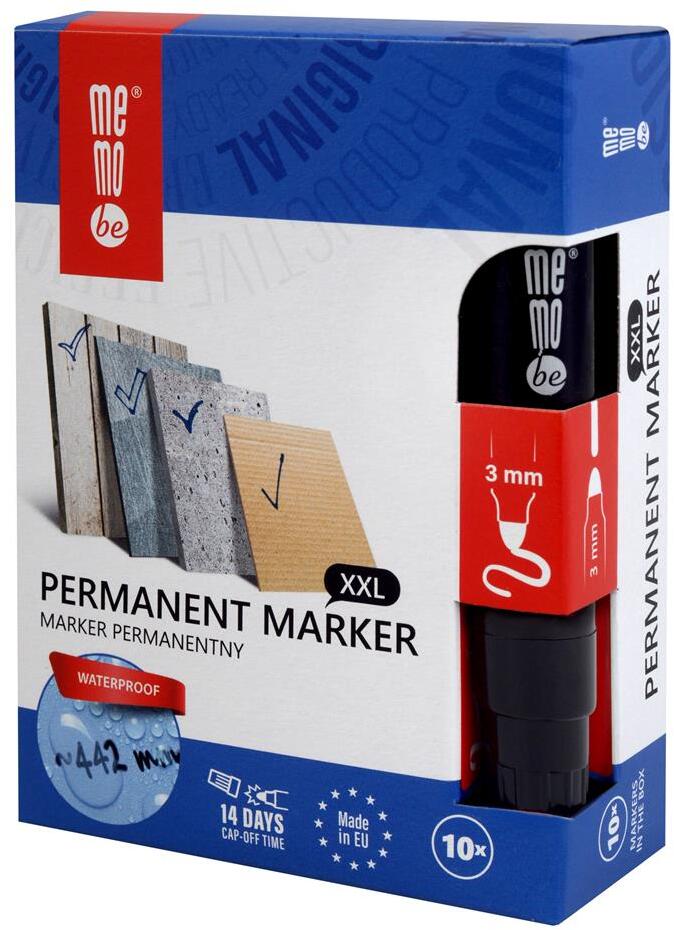 10x Marker permanentny MemoBe M200, okrągła, 3mm, czarny