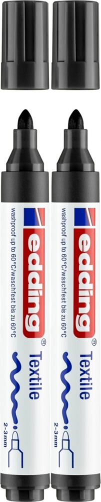 2x Marker do tkanin edding 4500, okrągła, 3mm, czarny