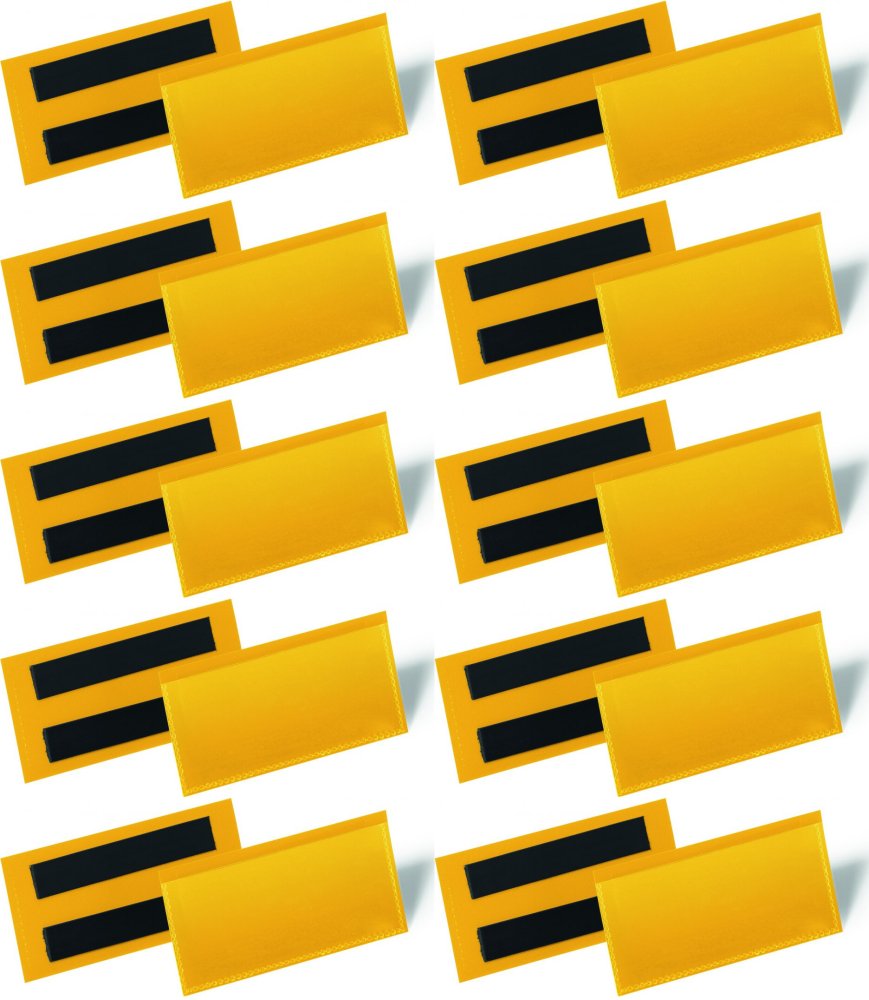 10x Kieszeń magnetyczna Durable, 100x38mm, 50 sztuk, żółty