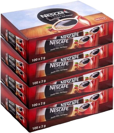 4x Kawa rozpuszczalna w saszetkach Nescafé Classic, 100 sztuk x 2g