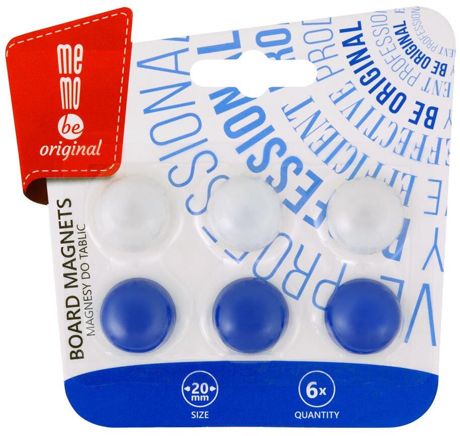Magnesy MemoBe, 20mm, 6 sztuk, mix kolorów