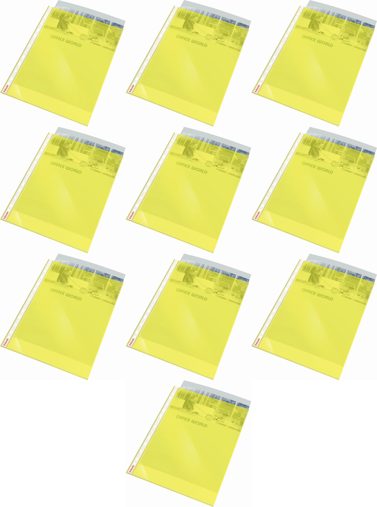 10x Koszulki krystaliczne Esselte, A4, 55μm, 10 sztuk, transparentny żółty