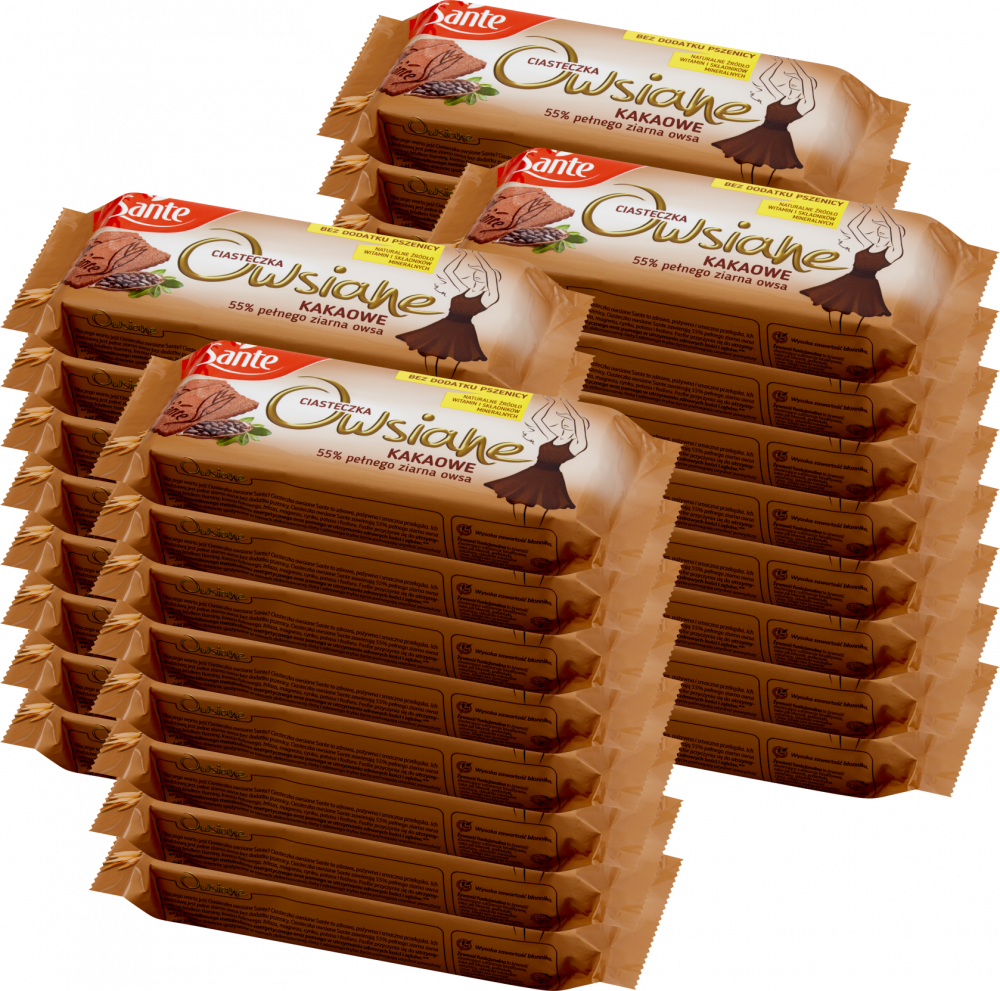 32x Ciasteczka owsiane Sante, kakaowy, 150g