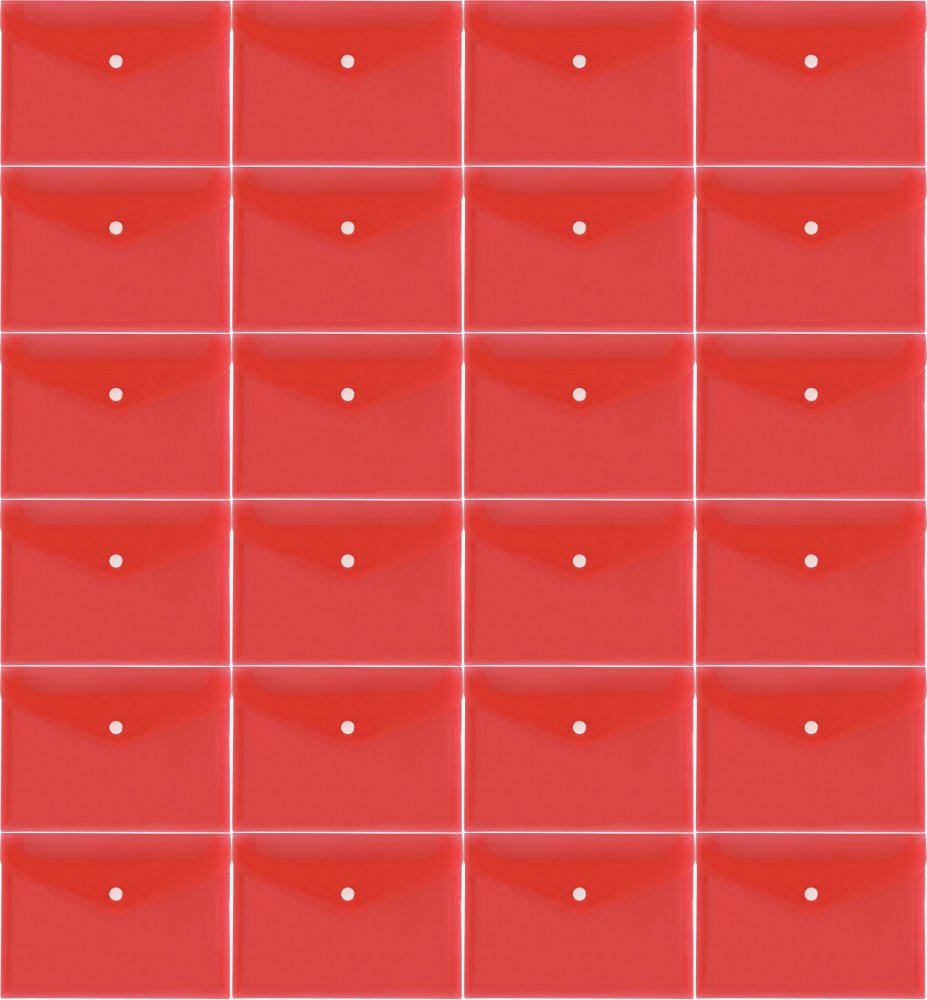 24x Teczka kopertowa Biurfol Satyna, A5, na zatrzask, przezroczysty czerwony