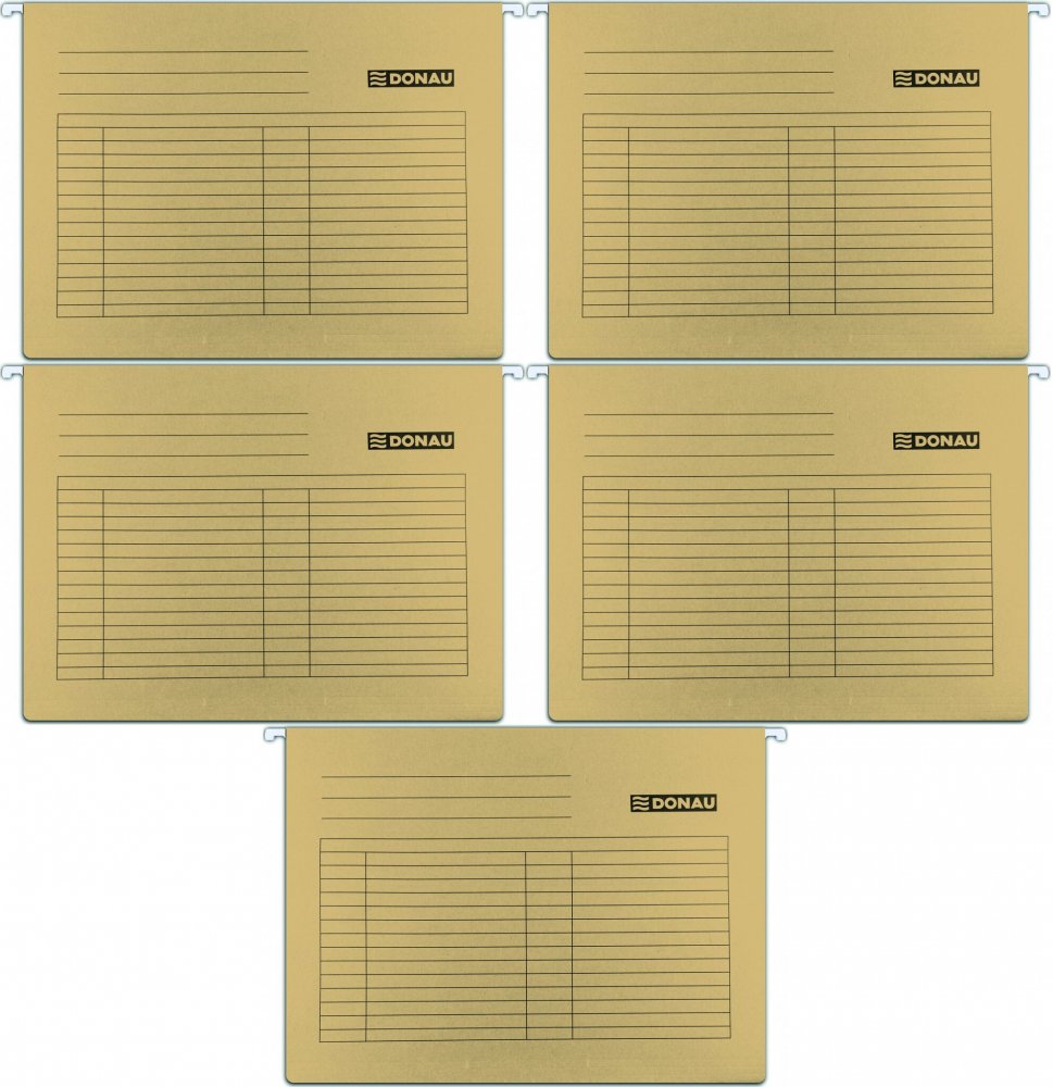 5x Teczka zawieszkowa Donau, A4, 230g/m2, brązowy