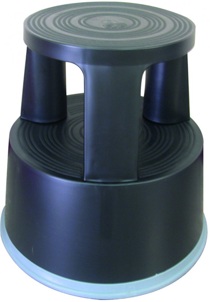 Taboret biurowy Q-Connect, mobilny, plastikowy, czarny