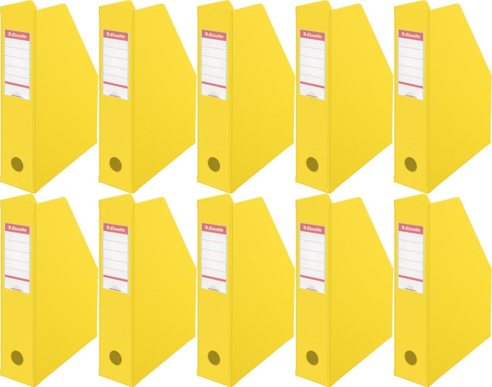 10x Organizer kartonowy na dokumenty Esselte Vivida, składany , A4, 70mm, do 700 kartek żółty