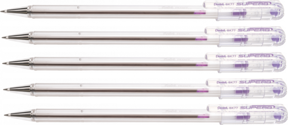 5x długopis Pentel, BK 77, 0.7mm, fioletowy
