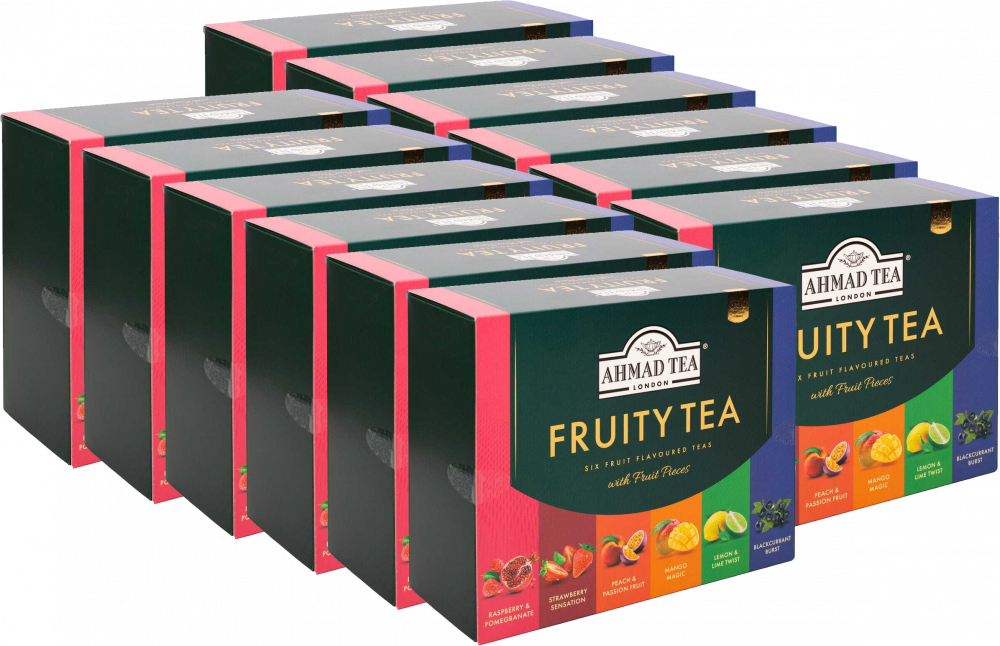 12x Zestaw herbat owocowych w kopertach Ahmad Tea Fruit Tea Selection, 6 smaków, 60 sztuk x 2g