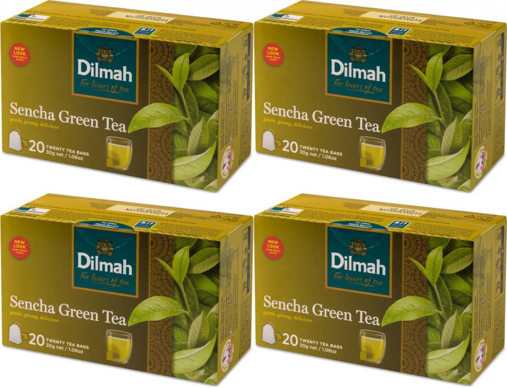 4x Herbata zielona w torebkach Dilmah Sencha, 20 sztuk x 1.5g