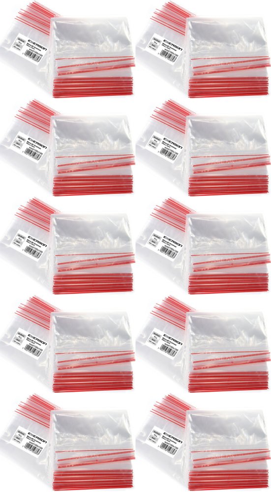 10x Woreczki strunowe Emerson, 100x100mm, 100 sztuk, bezbarwny