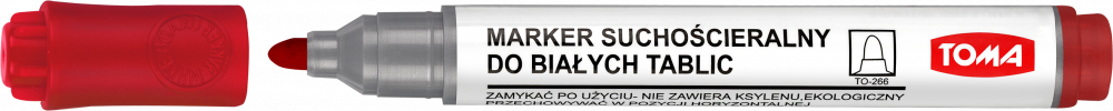 Marker suchościeralny Toma TO-266, okrągła, 2mm, czerwony