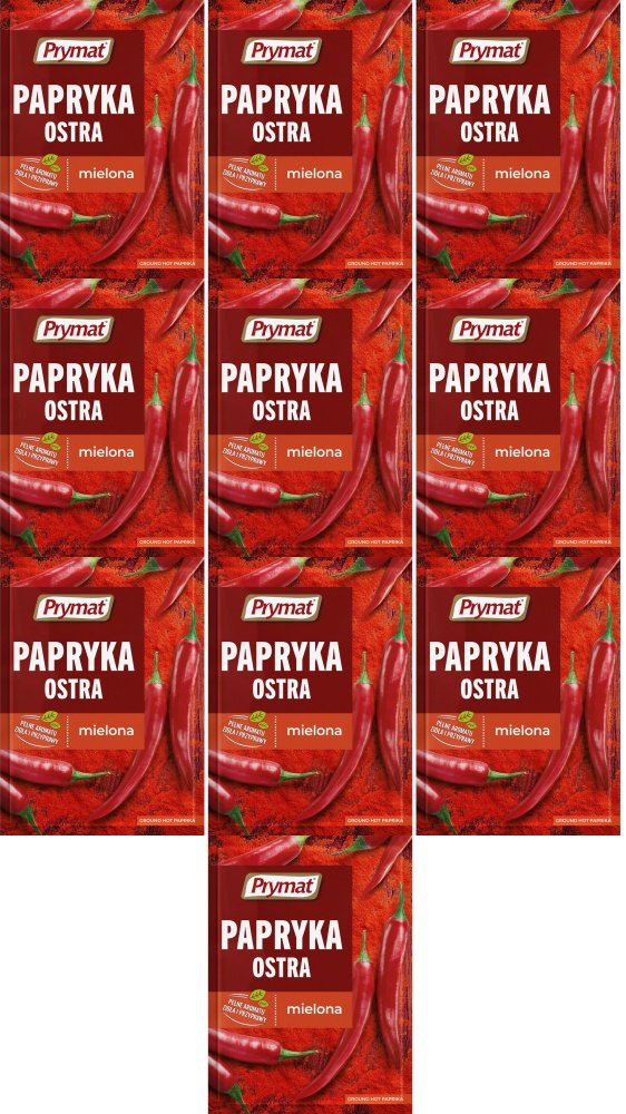 10x Papryka ostra mielona Prymat, 20g