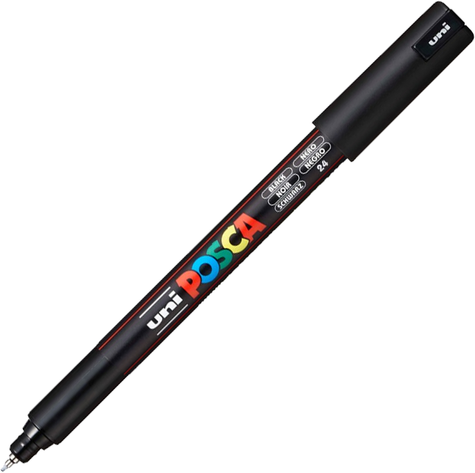 Marker Posca PC-1MR, z farbą plakatową, 0.7mm, czarny