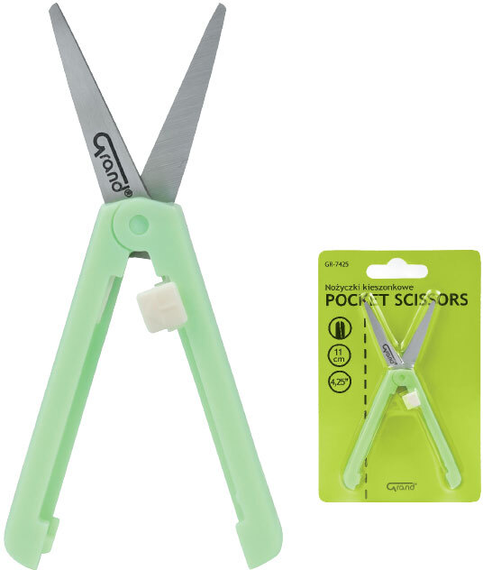 Nożyczki kieszonkowe Grand GR-7425, 11cm, zielony