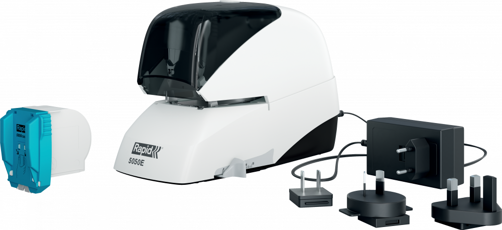 Zszywacz elektryczny Rapid Supreme 5050e, do 50 kartek, biało-czarny