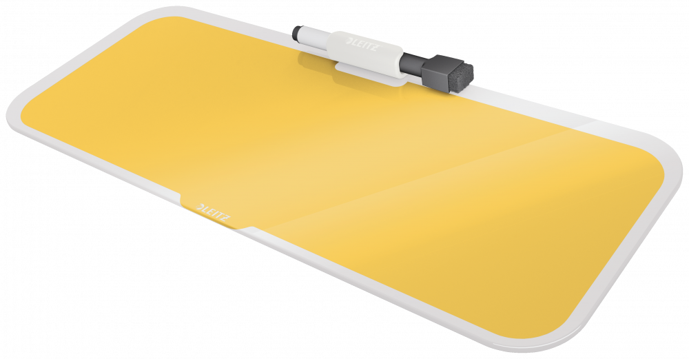 Tablica szklana suchościeralna Leitz Cosy, na biurko, pozioma, 150x60x380mm, żółty
