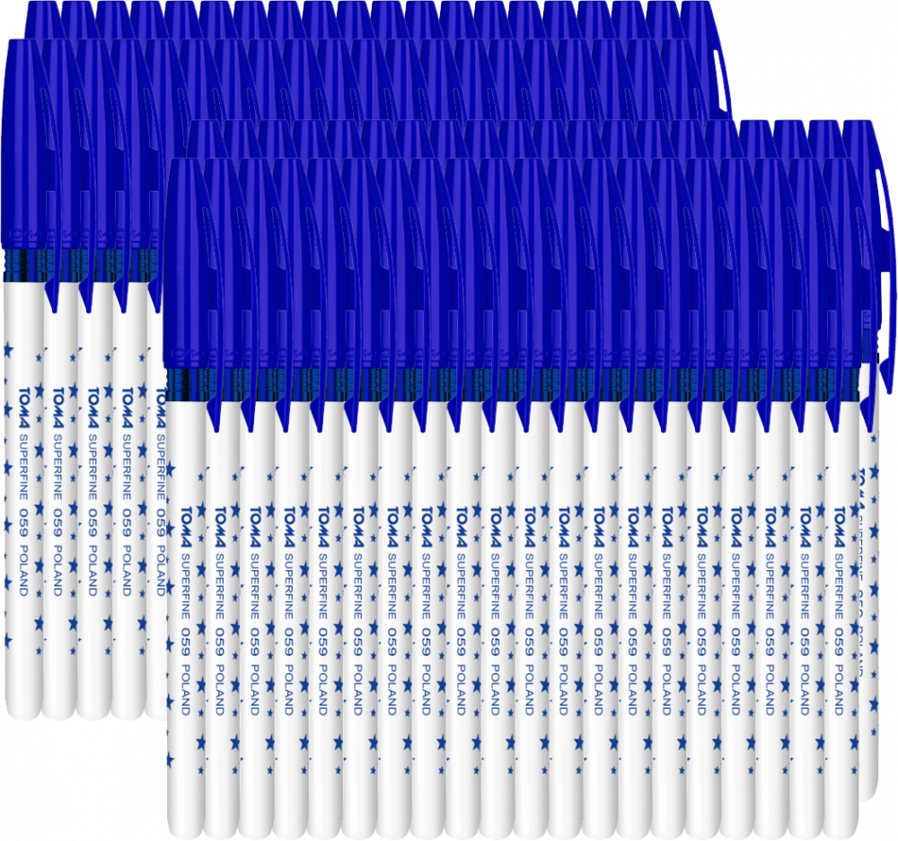 100x Długopis Toma, Superfine 059, 0.5mm, niebieski