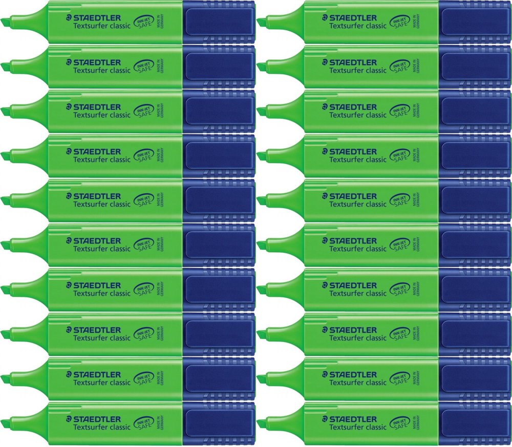 20x Zakreślacz Staedler, ścięta, 5mm, zielony